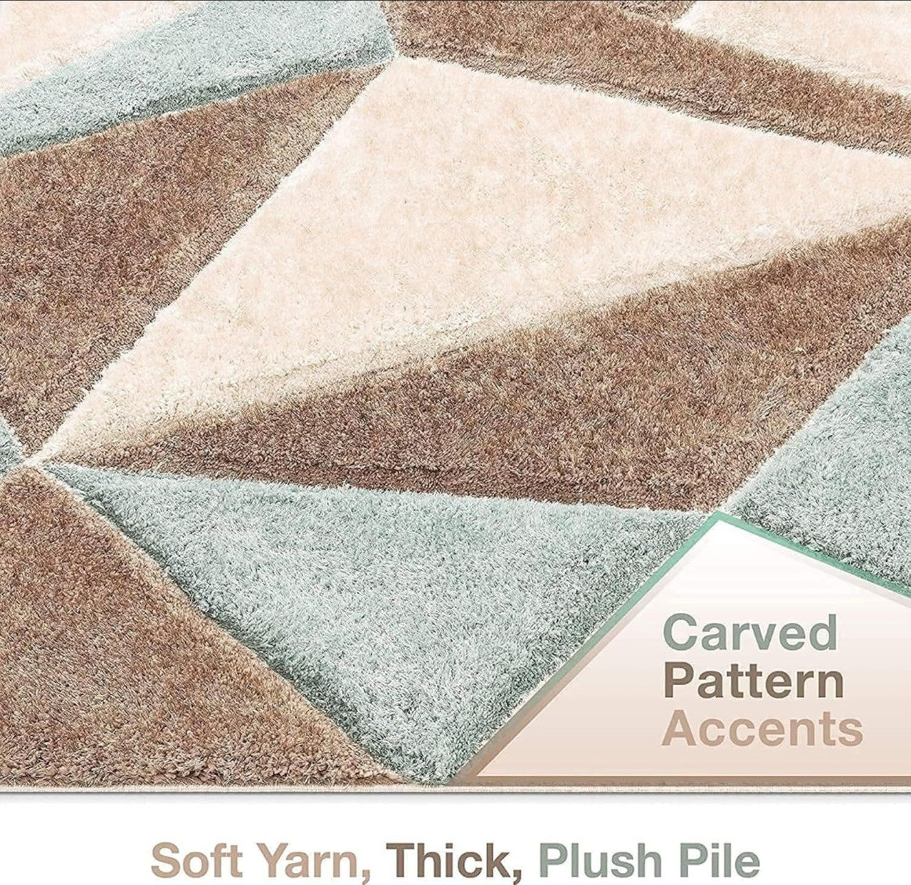 Multiple rugs with carved geometric patterns