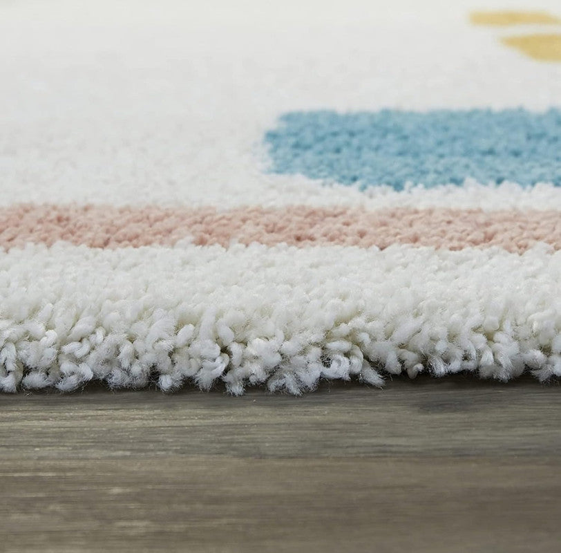 Modern Blocks Multicolor Shaggy Carpet