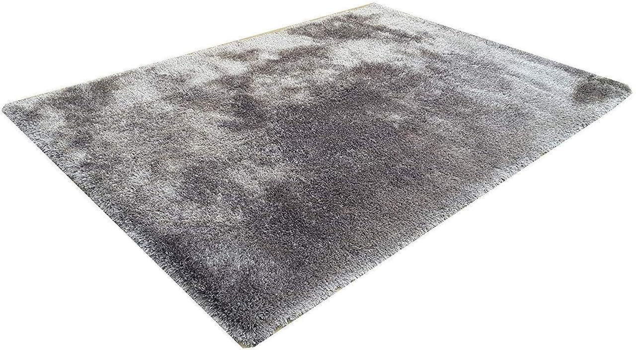 Silver Grey Plush Shaggy Carpet