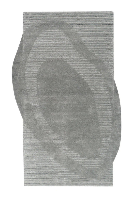 Halo Ridge Grey Irregular Shaped Hand-Tufted Carpet