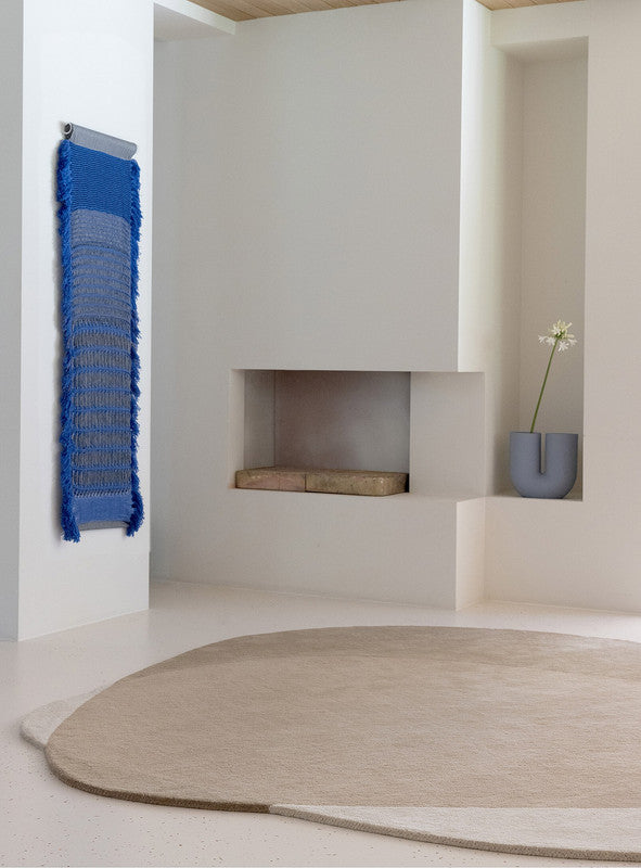 Softstone Sand Beige Abstract Irregular Hand-Tufted Wool Carpet