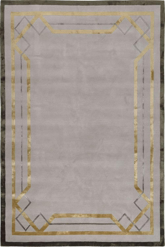 Gilded Frame Hand-Tufted Wool & Silk Carpet