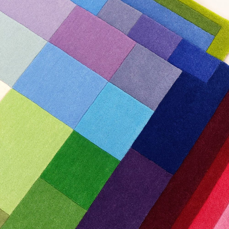 PixelFrame Multicolor Geometric Abstract Hand-Tufted Wool Carpet