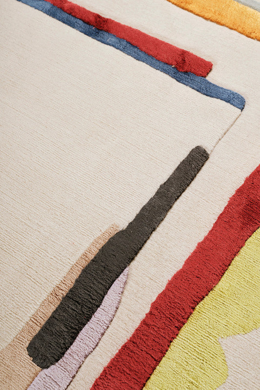 Painted Frame Hand-Tufted Wool & Silk Carpet