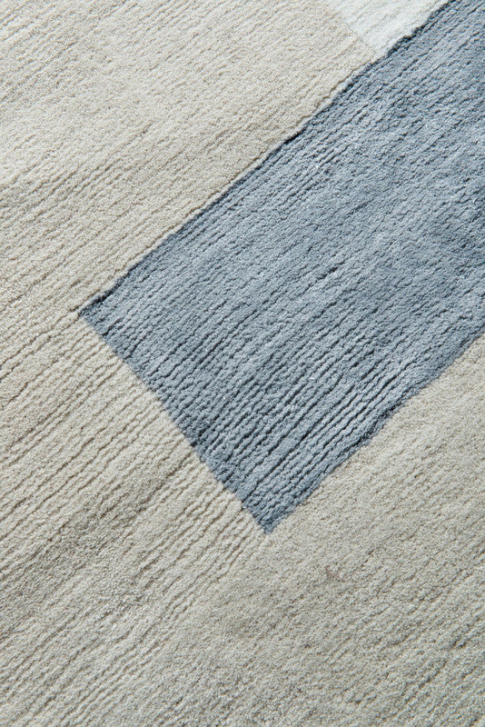 Linear Blocks Hand-Tufted Wool & Silk Carpet