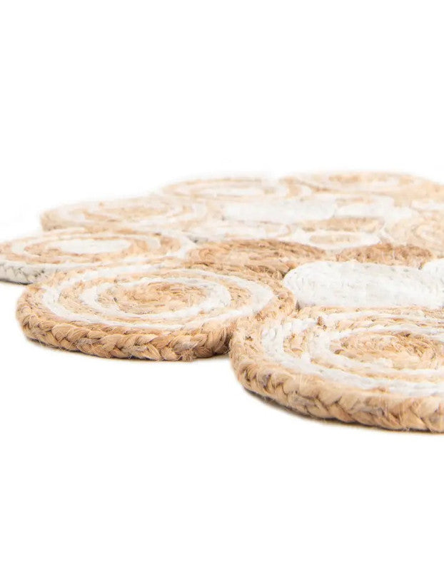 Set of woven coasters with a white background