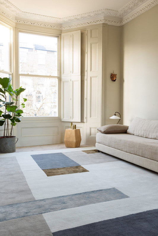Linear Blocks Hand-Tufted Wool & Silk Carpet
