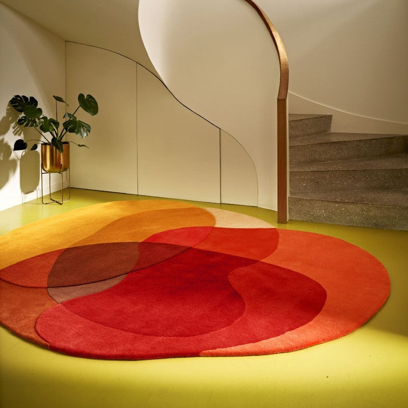 Candyform Sunset Abstract Irregular Shaped Hand-Tufted Wool Carpet