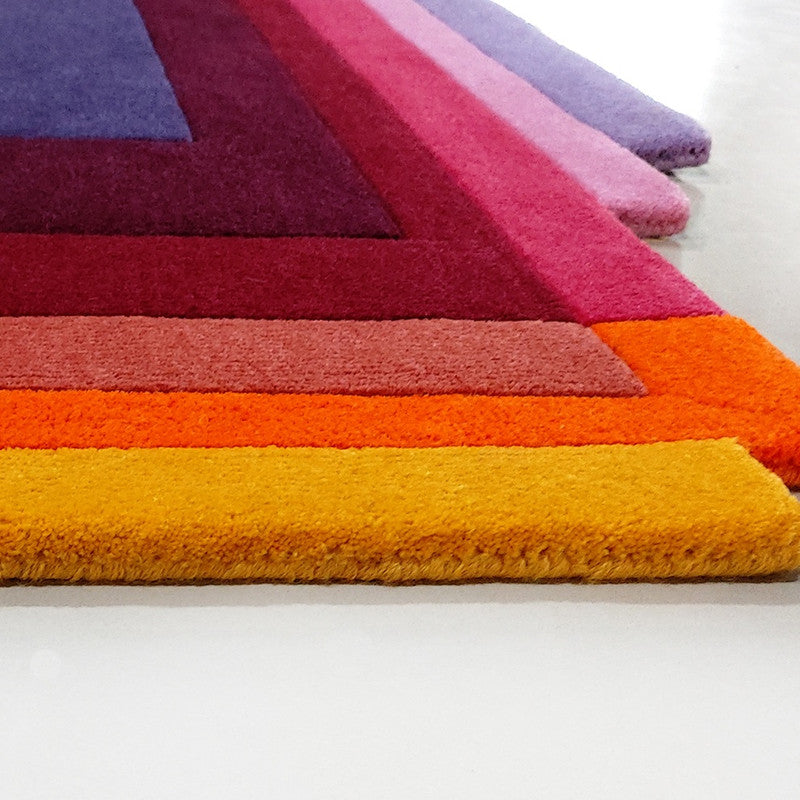 PixelFrame Multicolor Geometric Abstract Hand-Tufted Wool Carpet