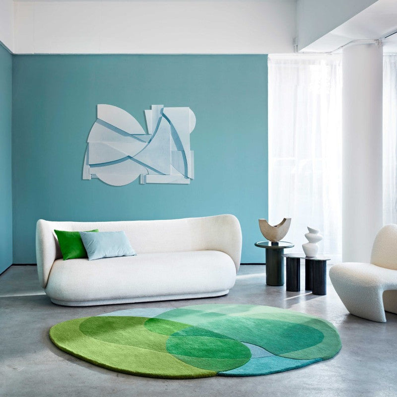 Candyform Green Abstract Irregular Shaped Hand-Tufted Wool Carpet