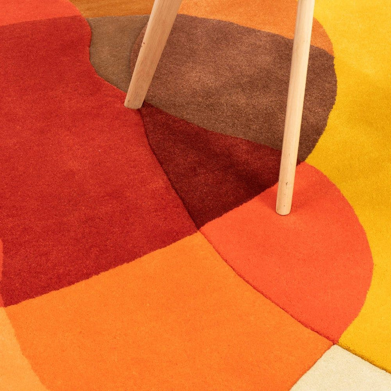 Candyform Sunset Abstract Irregular Shaped Hand-Tufted Wool Carpet