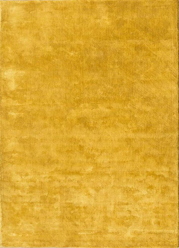 Yellow textured rug with a subtle pattern