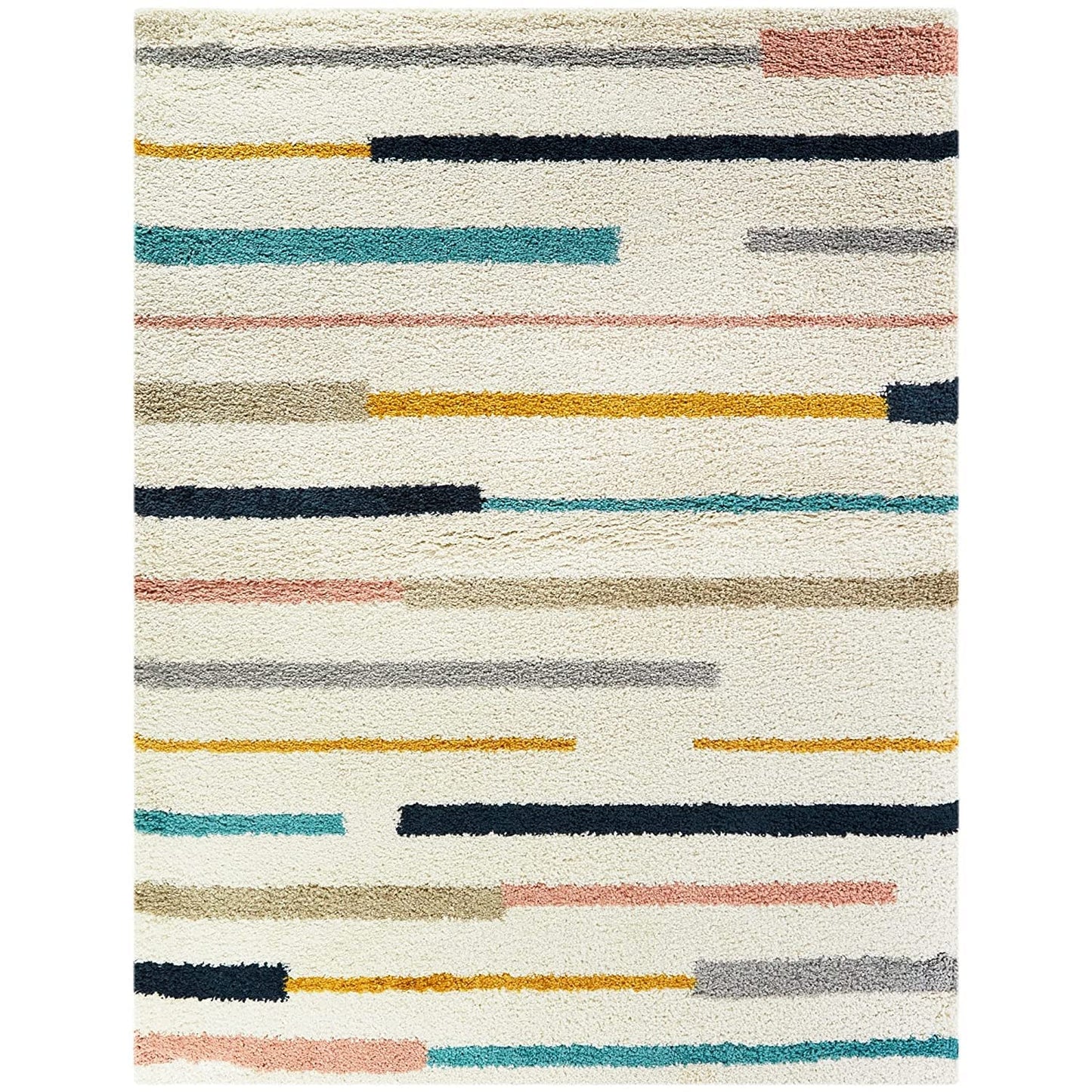 Ivory Multicolor Abstract solid plain area carpet / rugs for living room, bedroom carpet