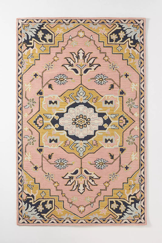 Solace Pink woolen Hand Tufted Carpet