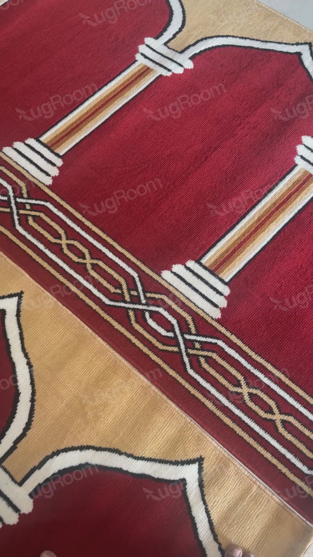 Red Brown Janamaz Roll – Soft & Durable Prayer Carpet Mat for Mosque & Home