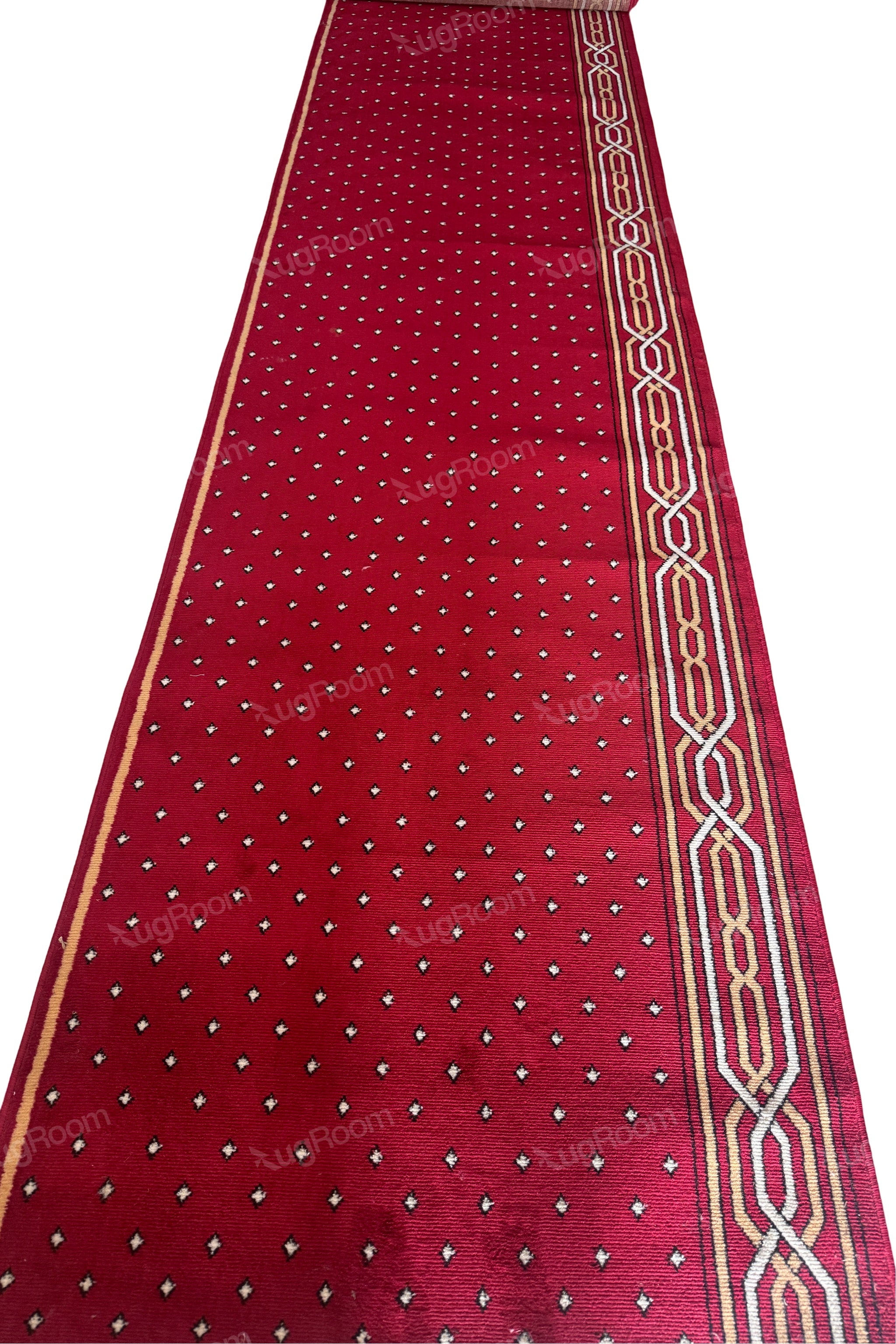 Red Dots Janamaz Roll – Soft & Durable Prayer Carpet Mat for Mosque & Home