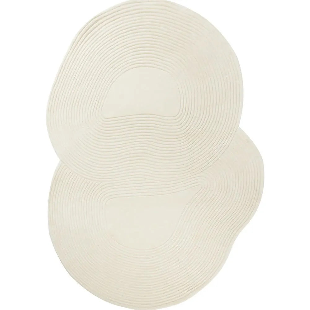 Irregular Hand Loomed Rug Flowform Irregular Shaped Hand-Tufted Rug – Modern Handmade Carpet for ...