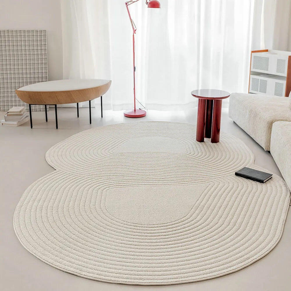 Irregular Hand Loomed Rug Flowform Irregular Shaped Hand-Tufted Rug – Modern Handmade Carpet for ...